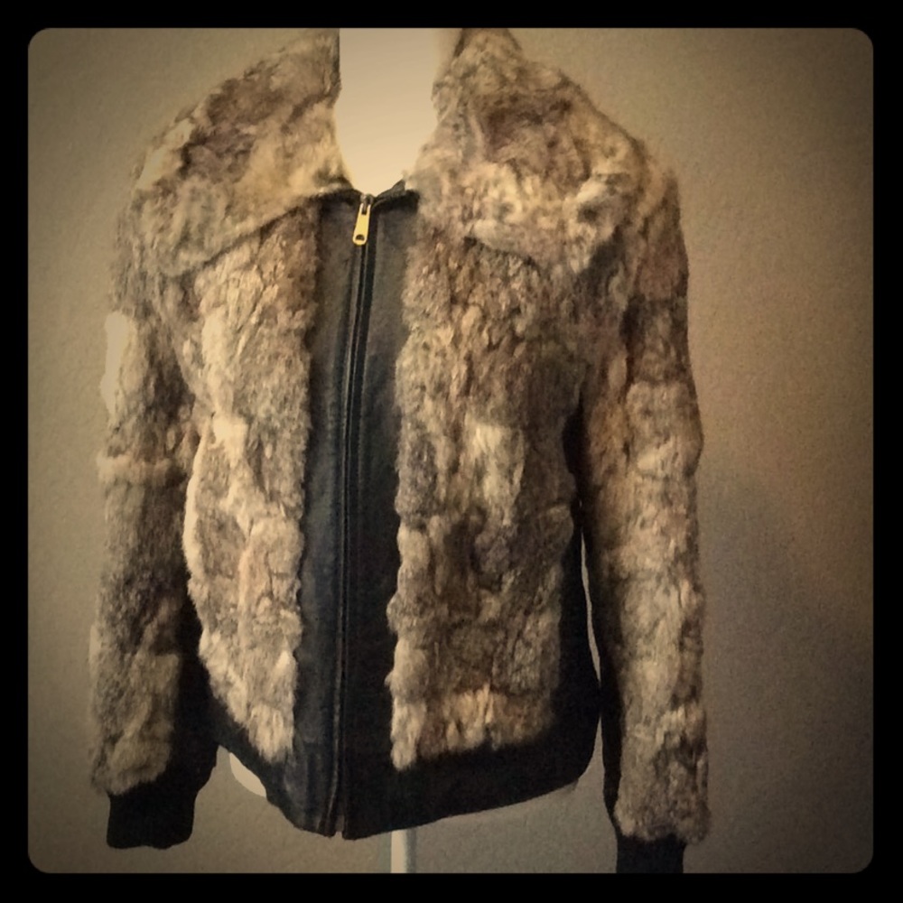 Authentic Rabbit Fur coat with slimming accents